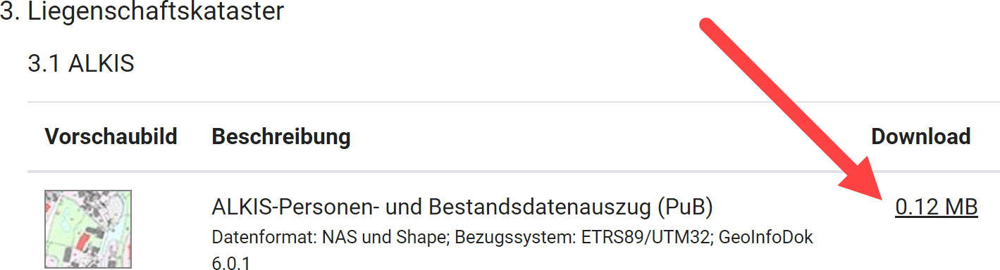 Download Testdaten aus Geoportal Sachsen-Anhalt