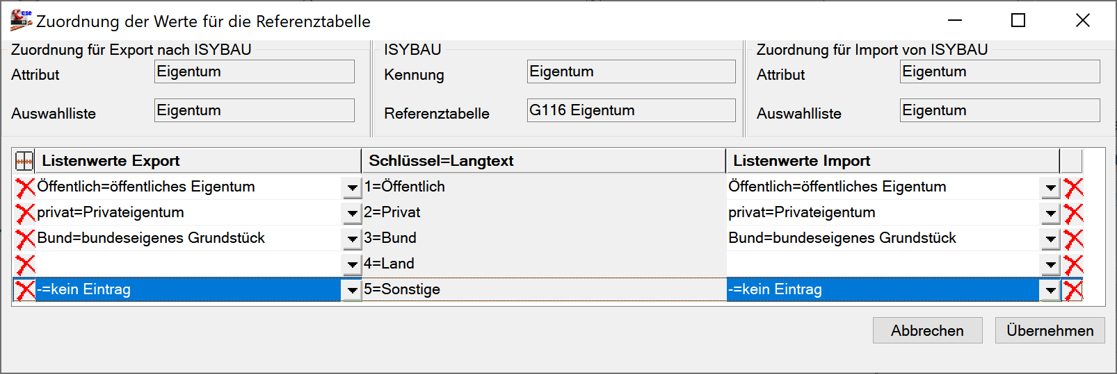 Screenshot Übersetzung zwischen Text und numerischem Wert