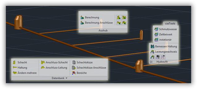 Screenshot 3D Lageplan mit Anschlussleitungen