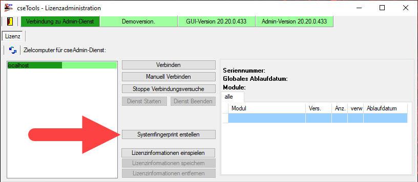 cseTools Lizenzdatei einlesen Lizenzadministration Lizenzdatei einspielen